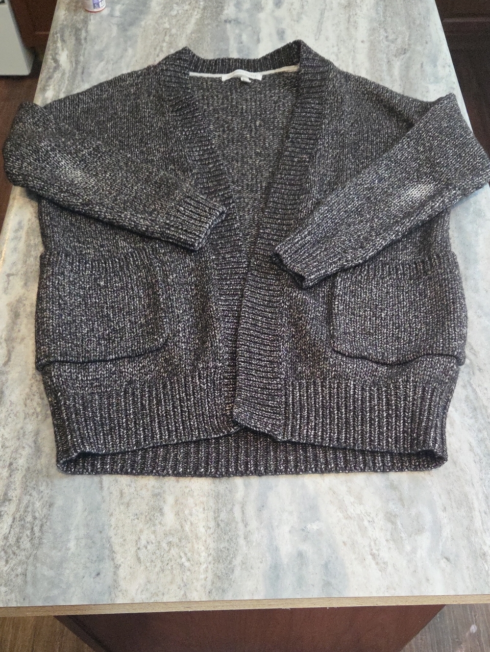 Victoria's Secret Marled Charcoal Open-Front Cardigan